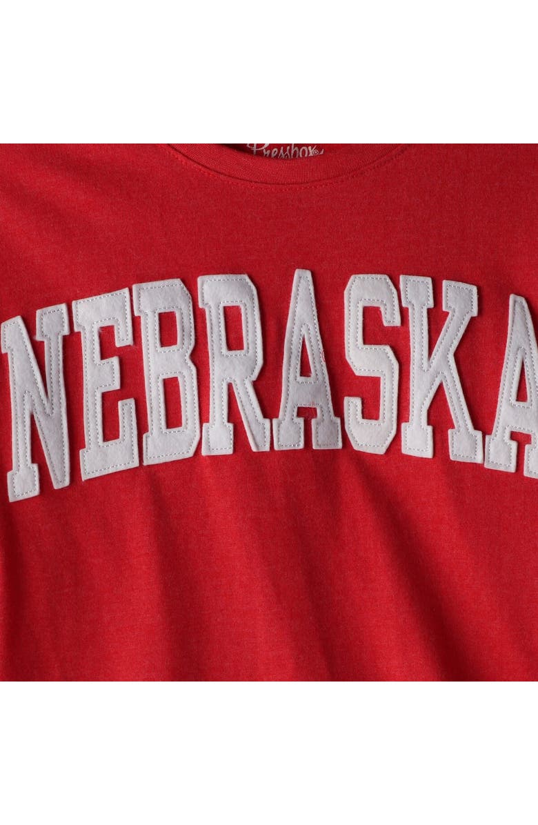 PRESSBOX Women's Pressbox Heathered Scarlet Nebraska Huskers Two-Hit Canyon Long Sleeve T-Shirt, Alternate, color, Scarlet