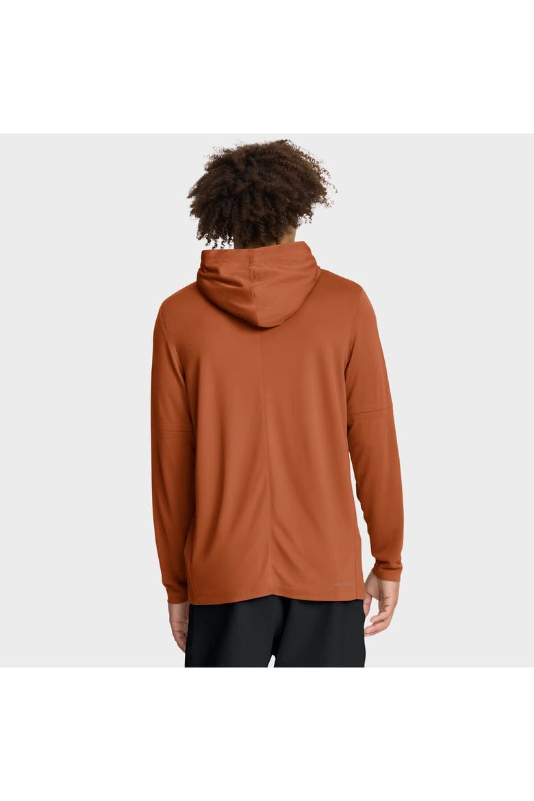 Men's Nike Texas Orange Texas Longhorns Dugout Dri-FIT Long Sleeve Hooded T-Shirt, Alternate, color, Burnt Orange