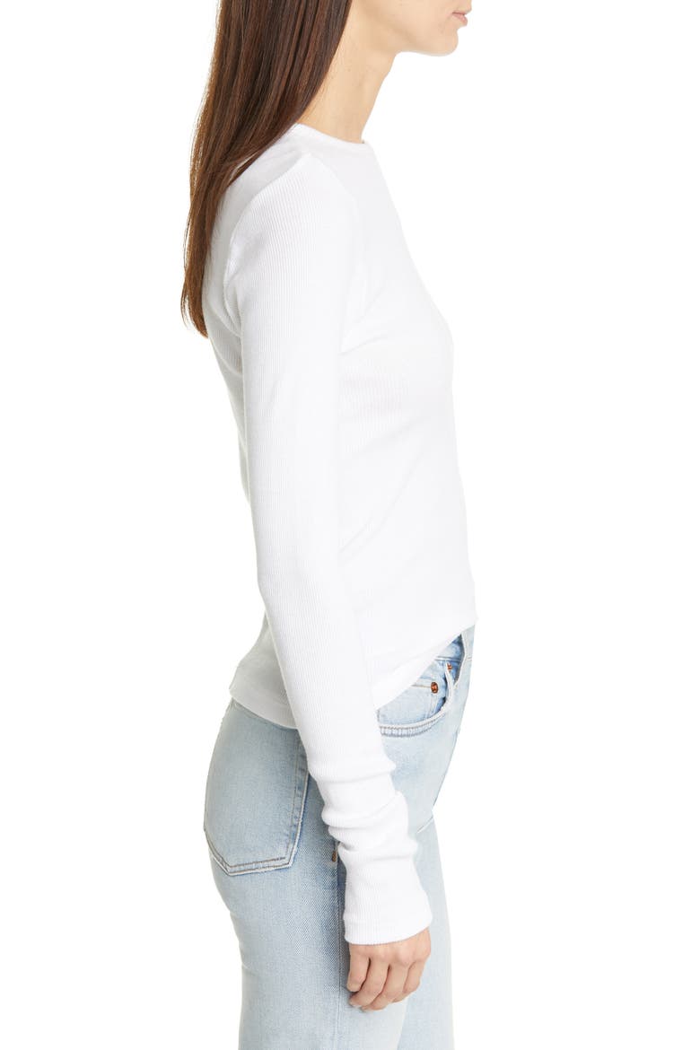 '60s Fitted Rib Knit Sweater, Alternate, color, OPTIC WHITE