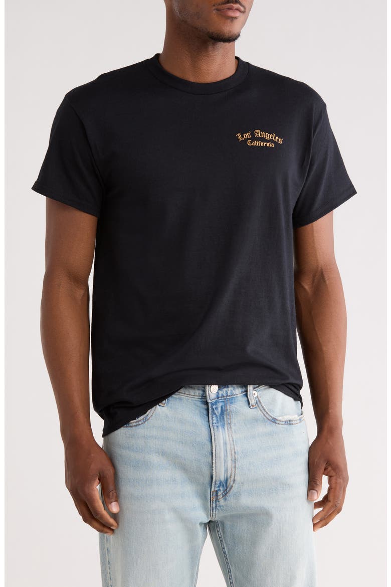 Los Angeles Cotton Graphic T-Shirt, Main, color, BLACK