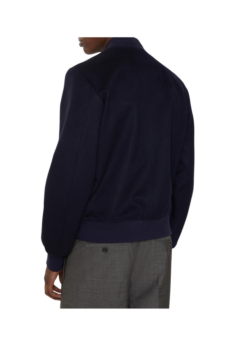 Burberry Cashmere Bomber Jacket, Alternate, color, Navy