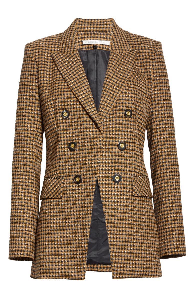 Veronica Beard Fortuna Houndstooth Check Dickey Jacket, Alternate, color, 