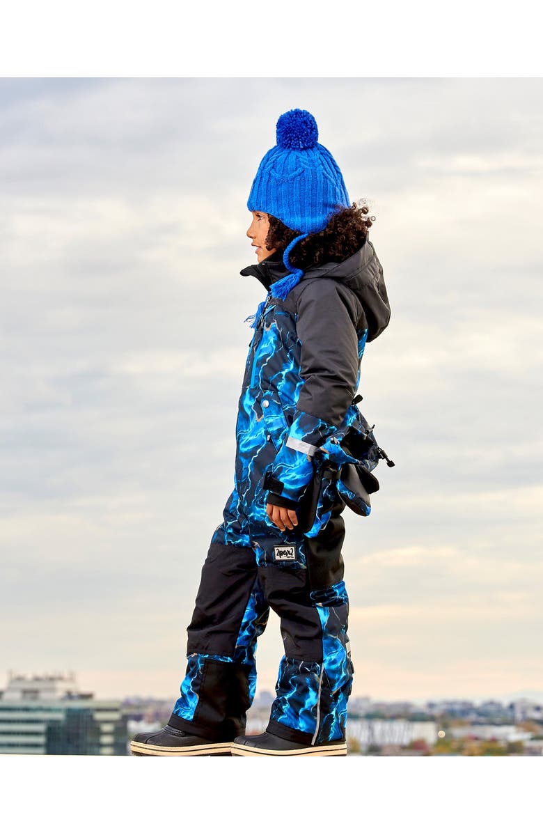 Deux par Deux Big Boy's One Piece Technical Snowsuit Black Printed Storm, Alternate, color, 