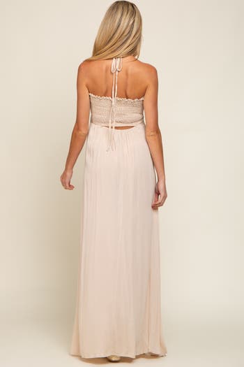 Smocked Halter Maxi Dress