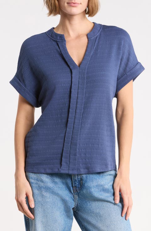 Textured Dolman Sleeve Knit Top
