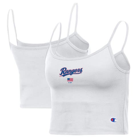 Women's Champion White Texas Rangers America Scoop Tank Top