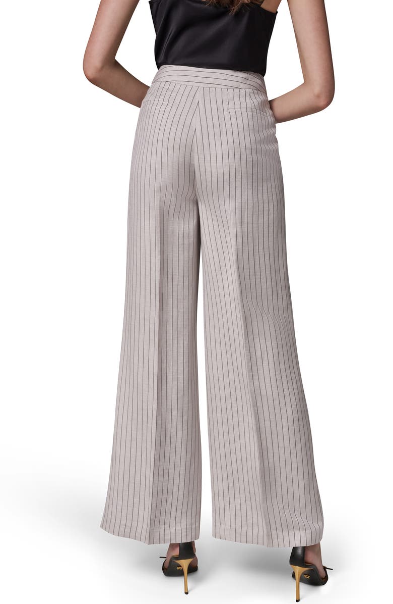 Donna Karan New York Mid Rise Wide Leg Pinstripe Pants, Alternate, color, 