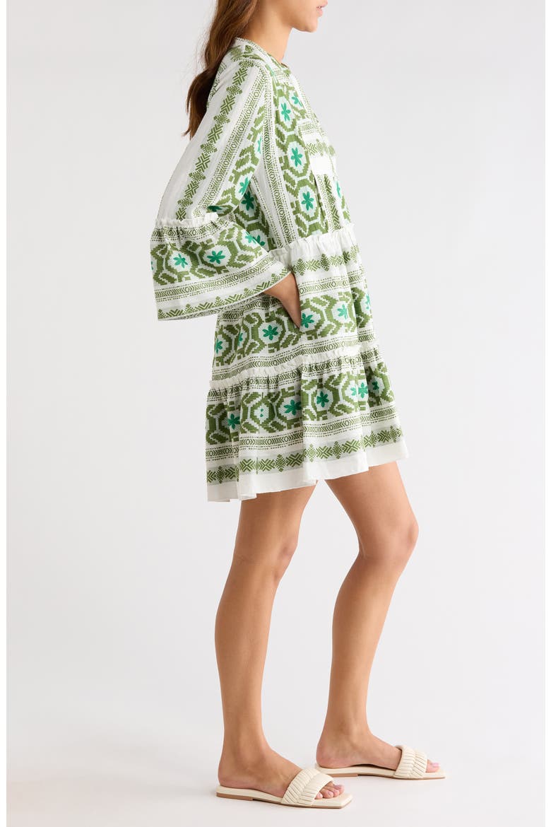 Embroidered Cover-Up Dress, Alternate, color, WHITE GREEN