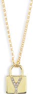 MESHMERISE Diamond Padlock Initial Pendant Necklace - 0.12ct.