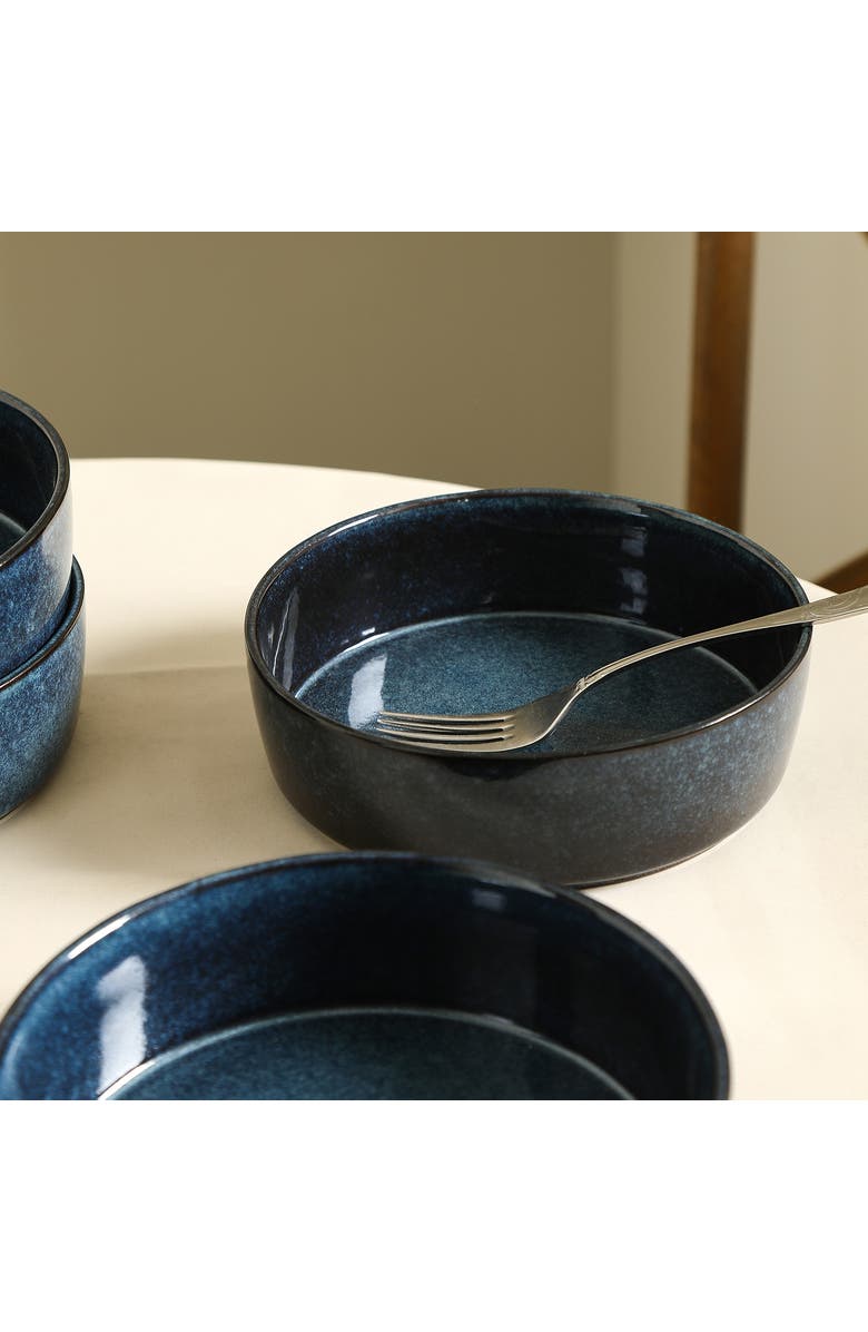 Stone Lain Eden Stoneware 4-Piece Pasta Bowl Set, Alternate, color, Dark Blue