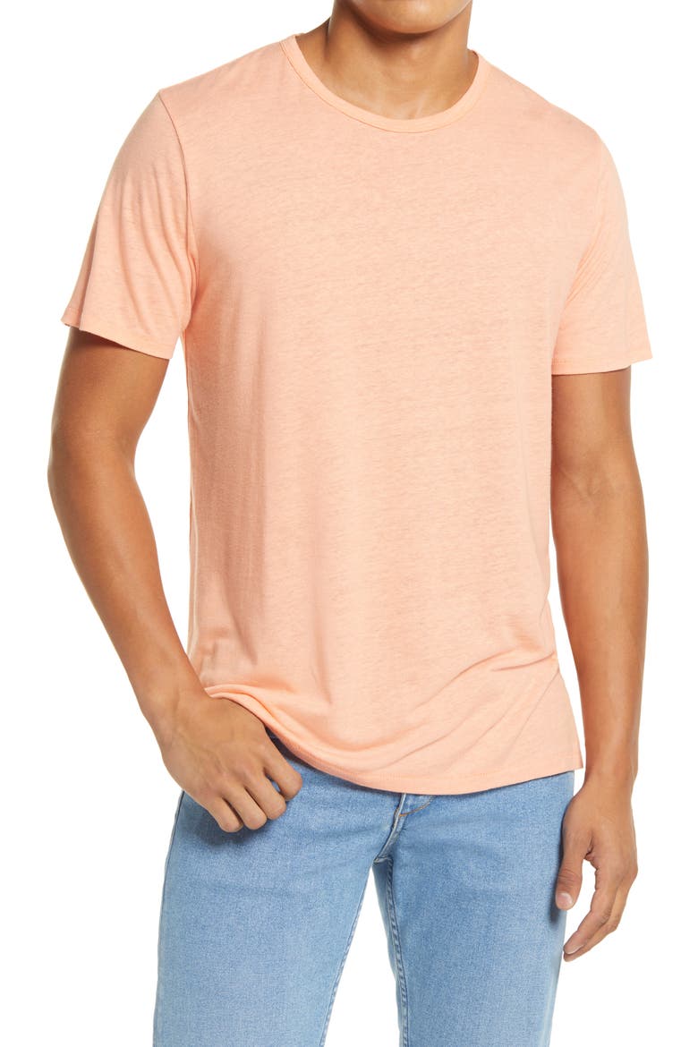 Classic Air Men's Linen Blend T-Shirt, Main, color, PEACH FIZZ