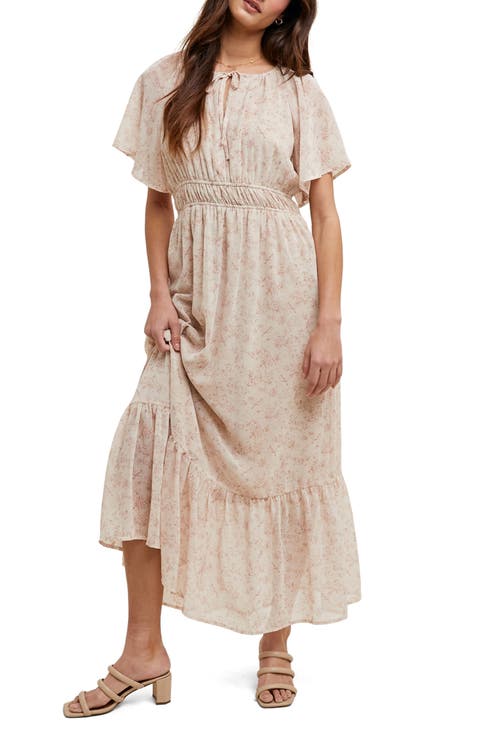 Flutter Sleeve Maxi Dress