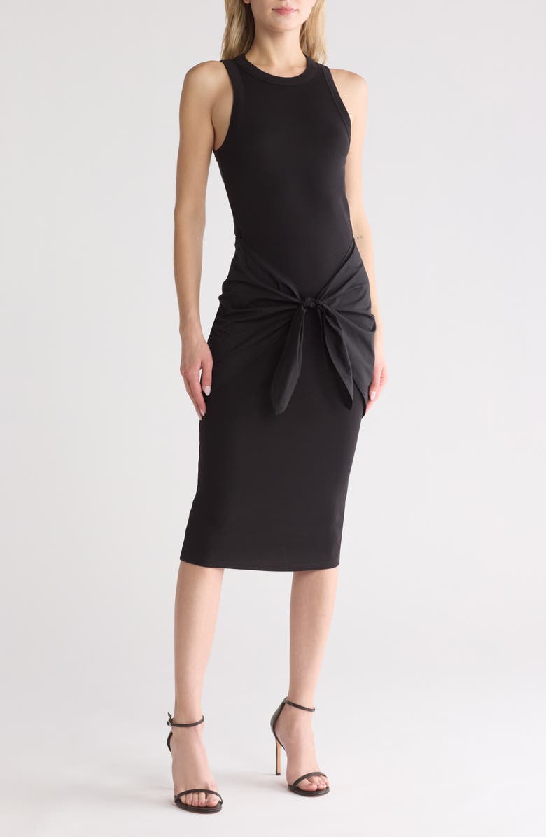 Veronica Beard Odeon Mixed Media Cotton Rib Dress, Main, color, 