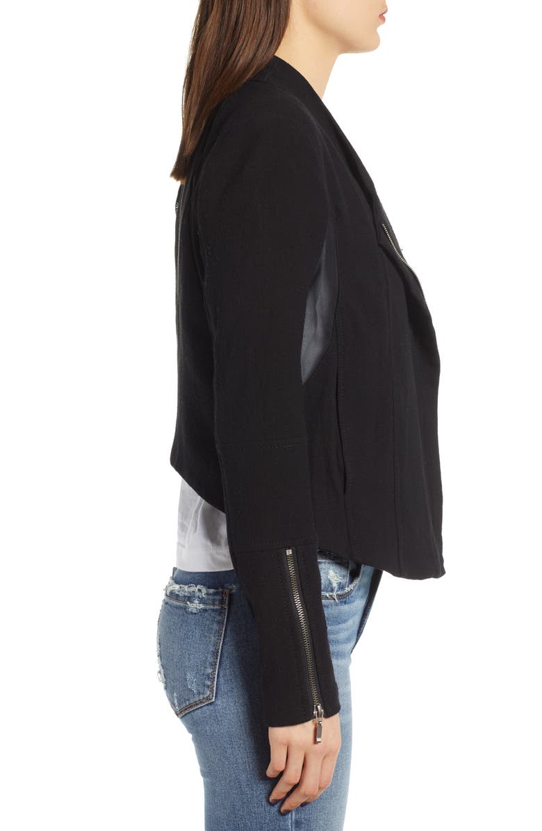 BLANKNYC Mesh Detail Crepe Jacket, Alternate, color, 