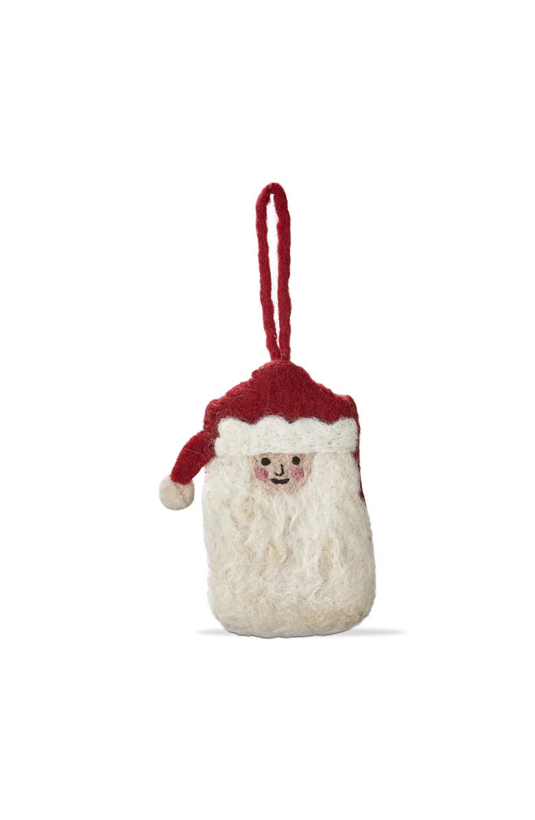 tag Santa Gift Card Holder Ornament - Red Wool Christmas Tree, Main, color, Red