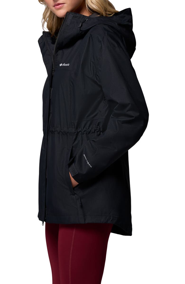 Columbia Hikebound II Long Waterproof Jacket, Alternate, color, Black