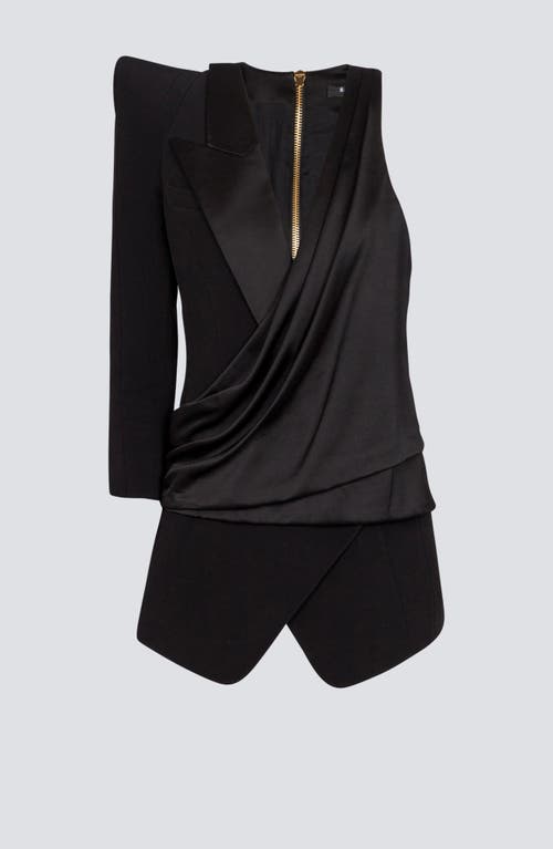 Shop Balmain Asymmetric Jacket With Structured Shoulder