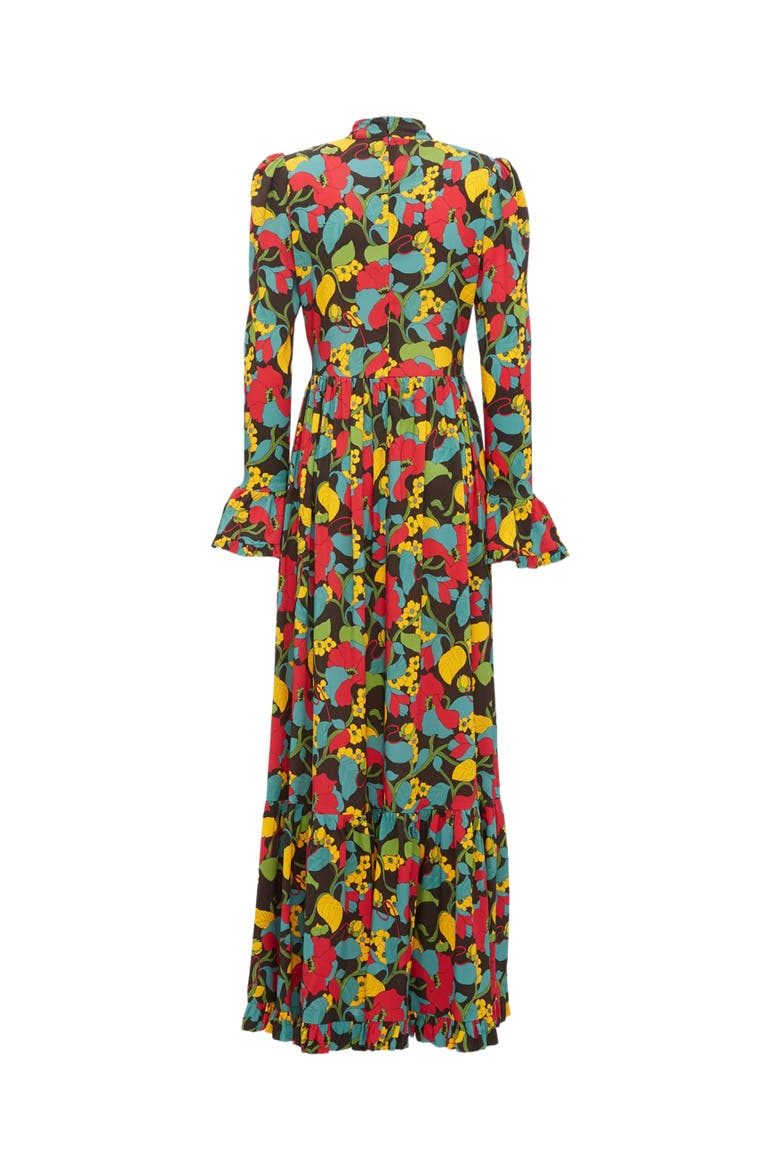Visconti Dress Vines Brown, Alternate, color, Vines Brown
