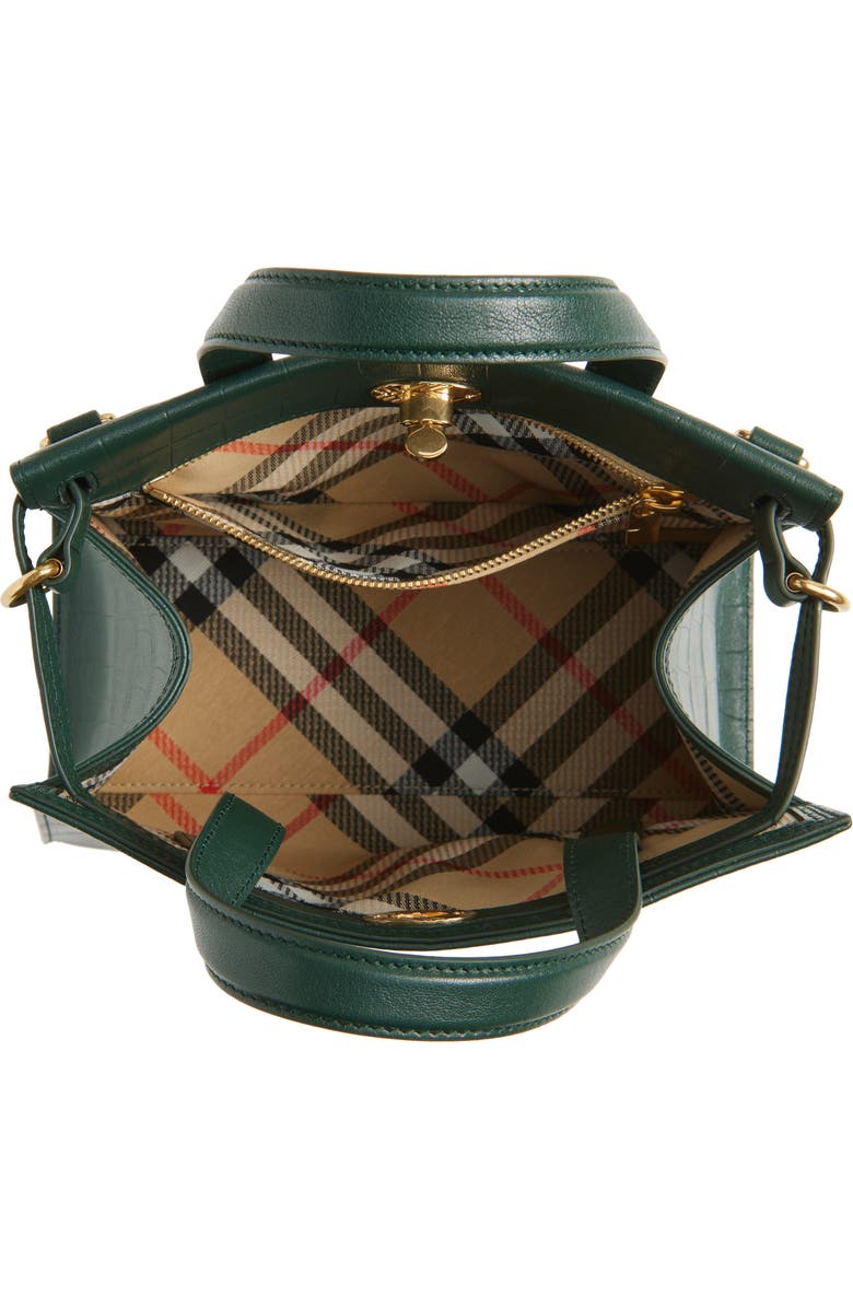 Burberry Mini Cotswolds Croc Embossed Leather Tote, Alternate, color, Ivy