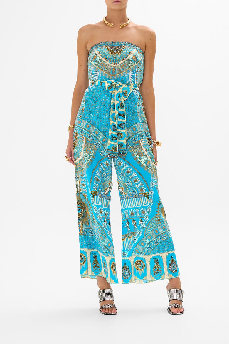 TIE WAIST STRAPLESS JUMPSUIT TEMPLE OF LIGHT, Main, color, TEMPLE OF LIGHT