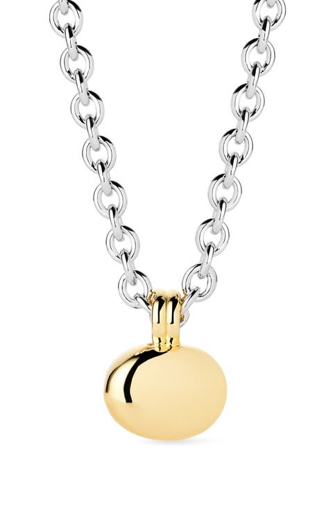 Two-Tone Pebble Pendant Necklace