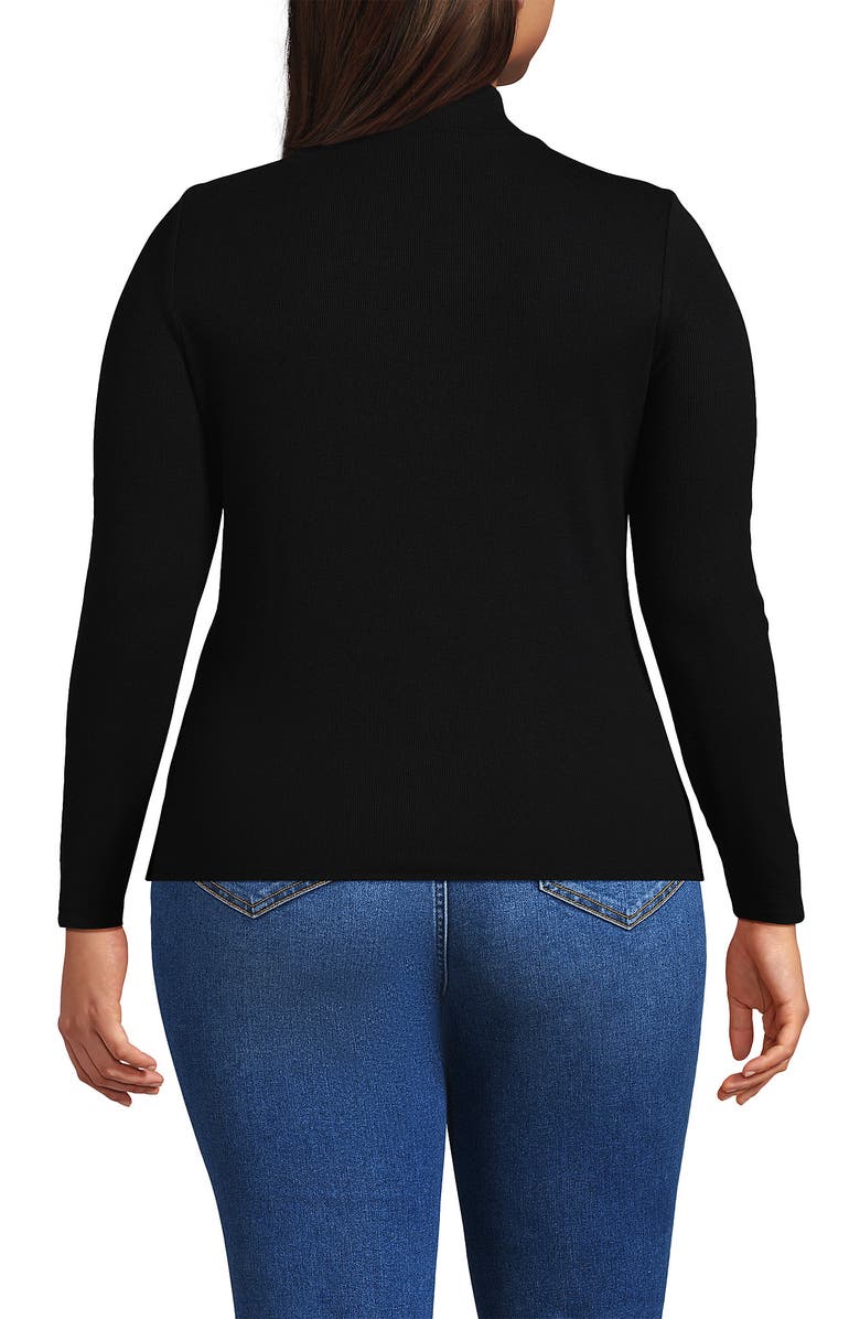 Lands' End Drapey Rib Skimming Long Sleeve Mock Neck, Alternate, color, 