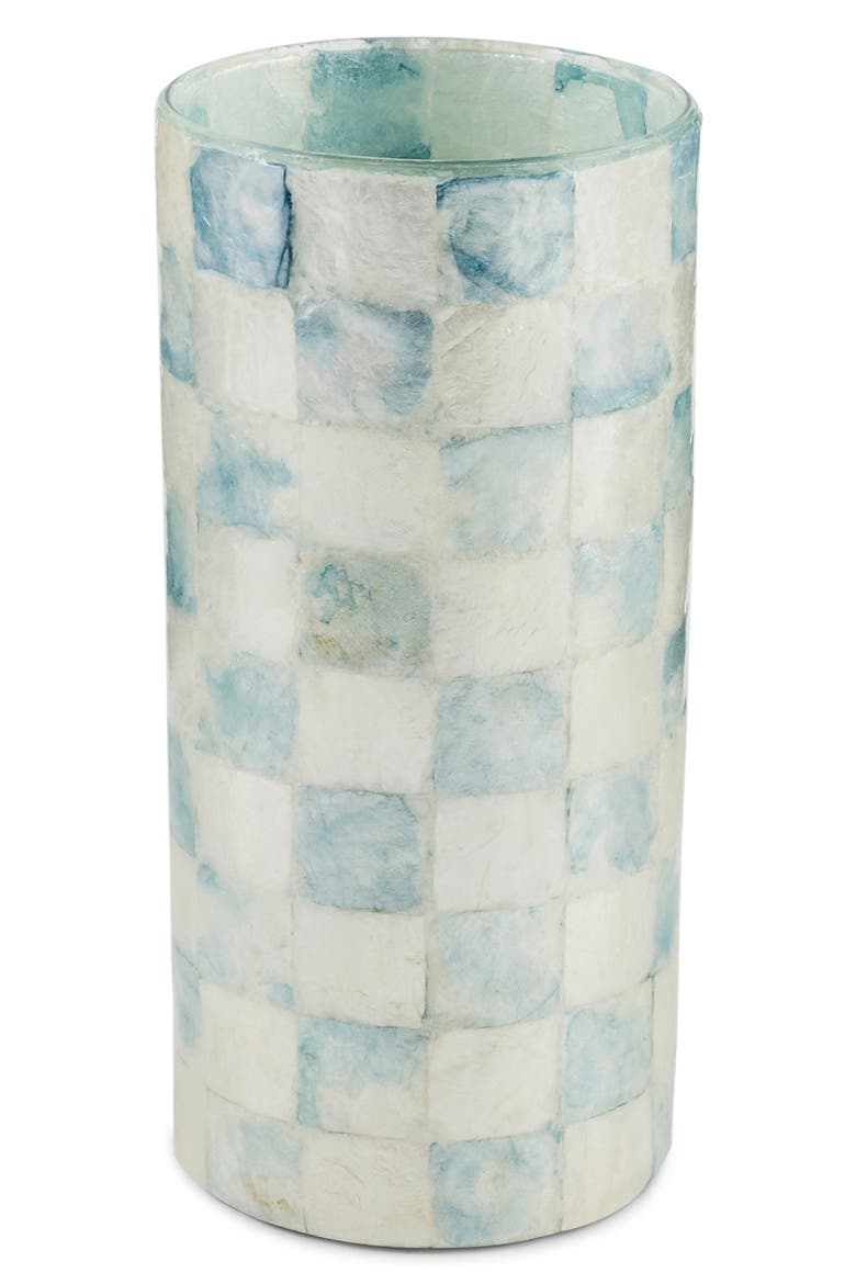 Check Capiz Small Vase, Main, color, BLUE