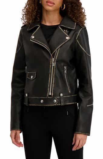 Faux Leather Crop Moto Jacket