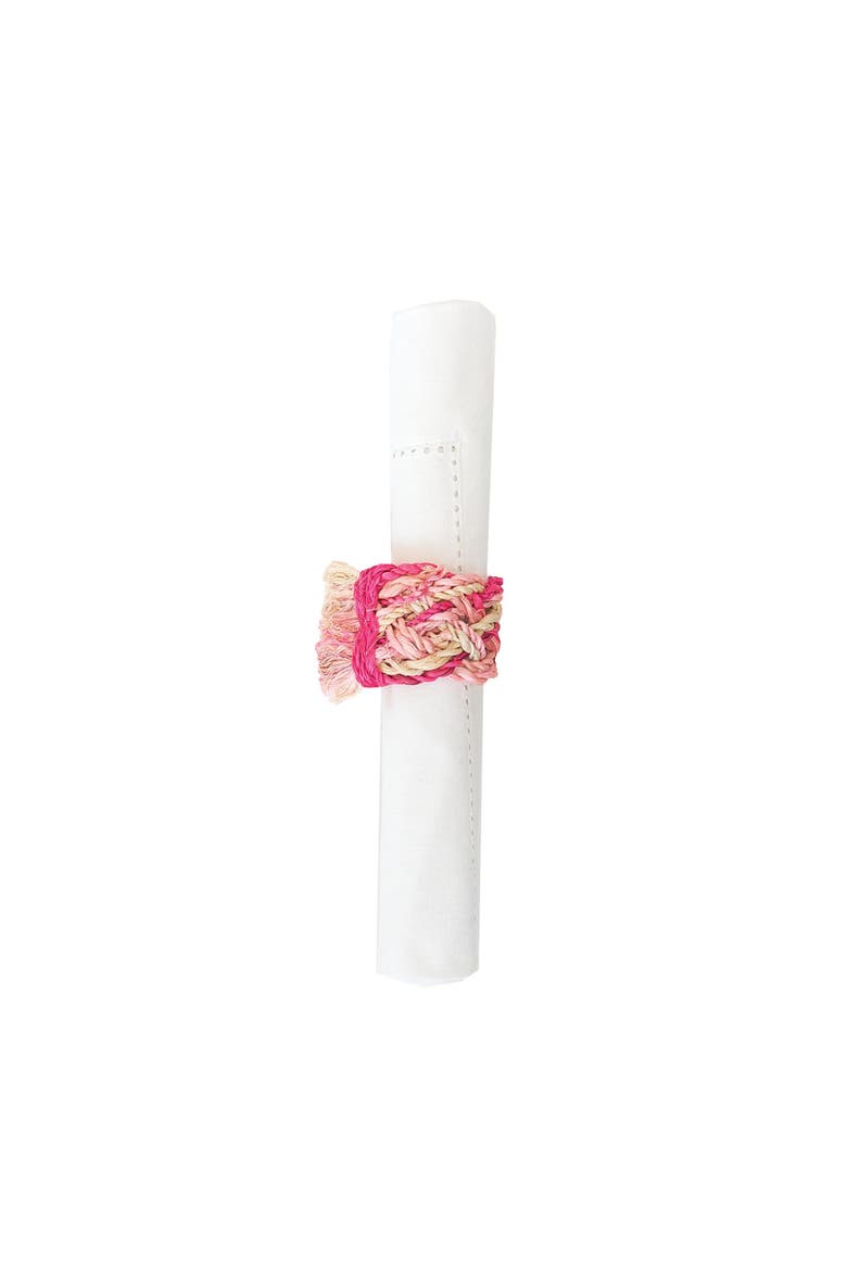 Kaleidoscope Fuchsia Napkin Ring, Main, color, pink