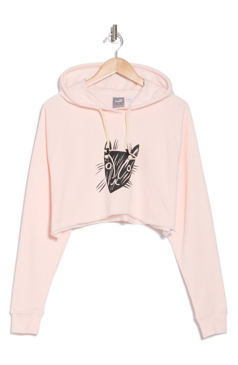 PUMA x Lemlem Crop Graphic Hoodie, Alternate, color, Frosty Pink