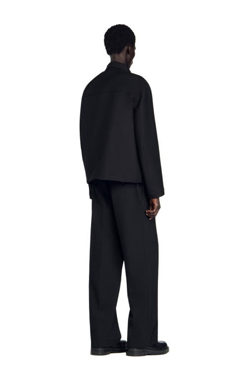 Sandro Zip-up Jacket In Black