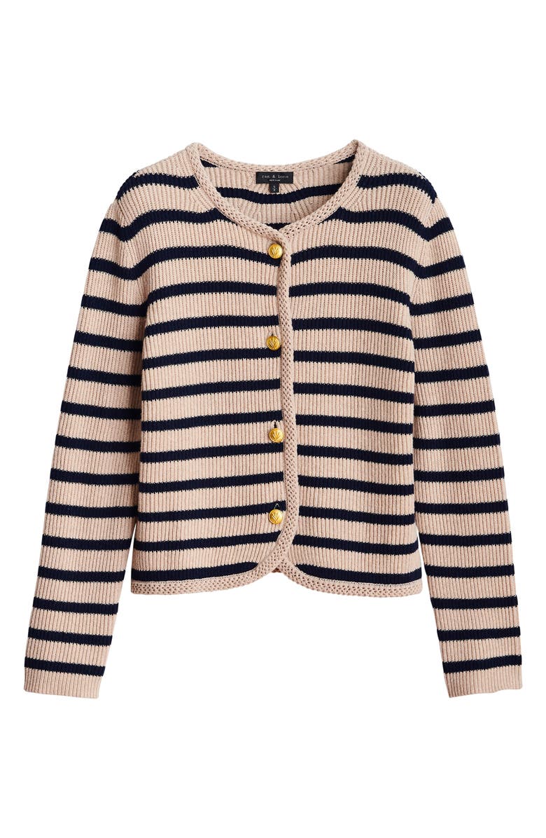 rag & bone Nancy Stripe Wool Blend Cardigan, Alternate, color, 