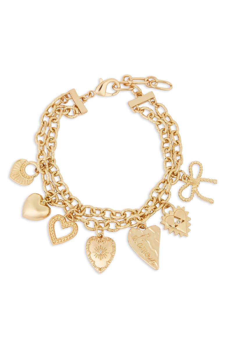 SAACHI Charm Bracelet, Main, color, Gold