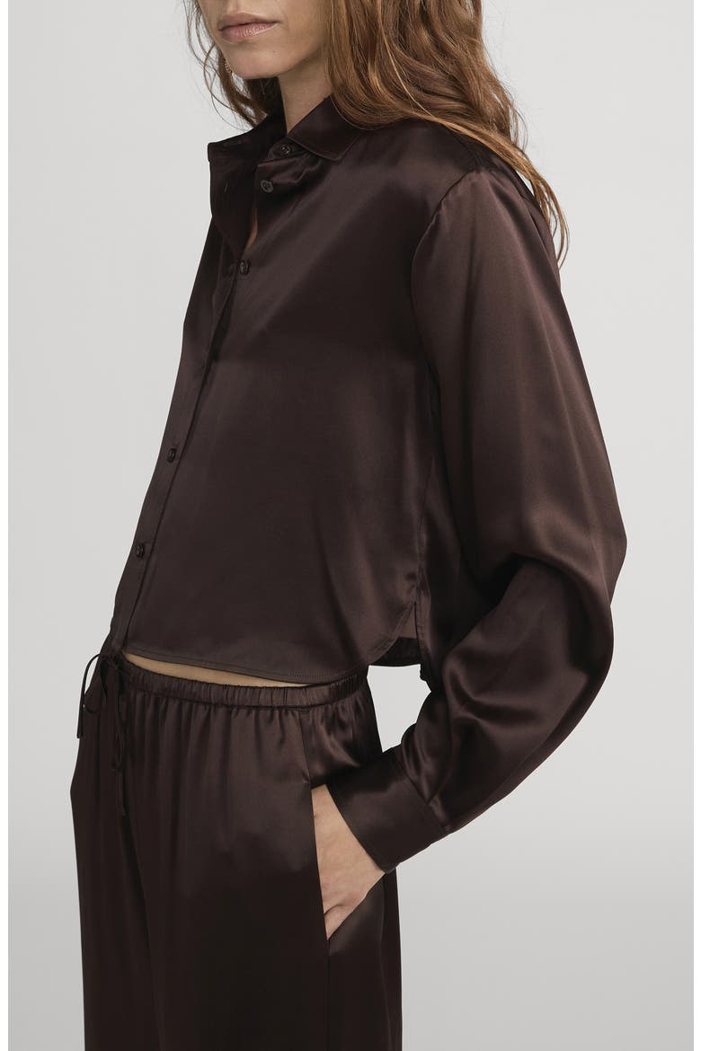 Charles Silk Button-Up Shirt, Alternate, color, AMERICANO
