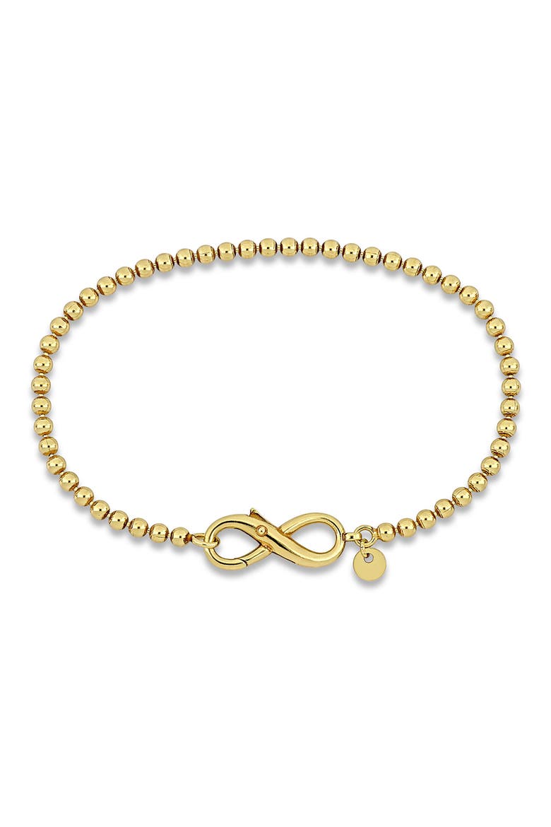 Infinity Bead Link Bracelet, Main, color, GOLD