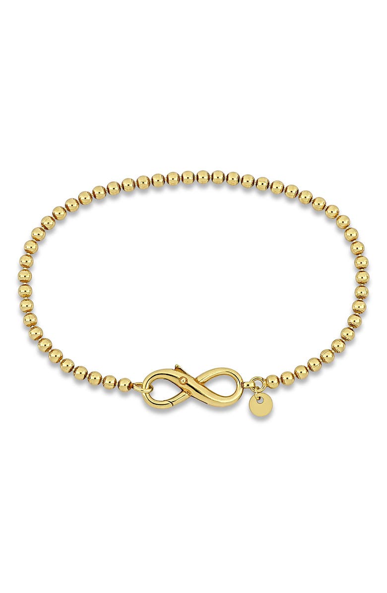 DELMAR Infinity Bead Link Bracelet, Main, color, Gold