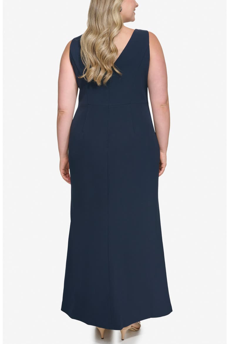 Cascade Ruffle Sleeveless Gown, Alternate, color, NAVY