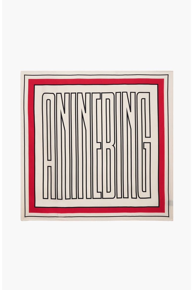 York Anine Bing Logo Scarf, Main, color, Tango Red