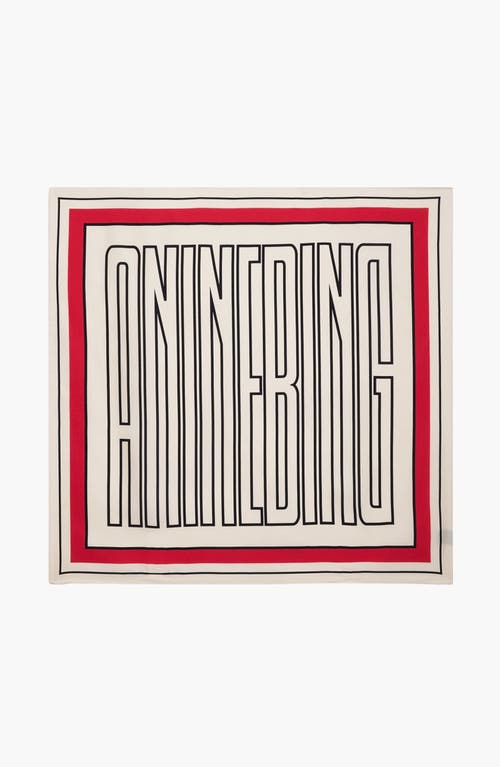 York Anine Bing Logo Scarf in Tango Red at Nordstrom