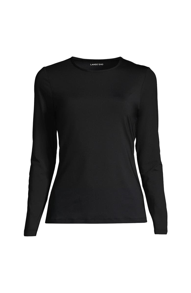 Lands' End SunShade UPF 50 Long Sleeve Relaxed Rash Guard, Alternate, color, Black