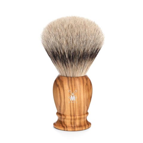 Classic Large Olive Wood Silvertip Badger Shaving Brush