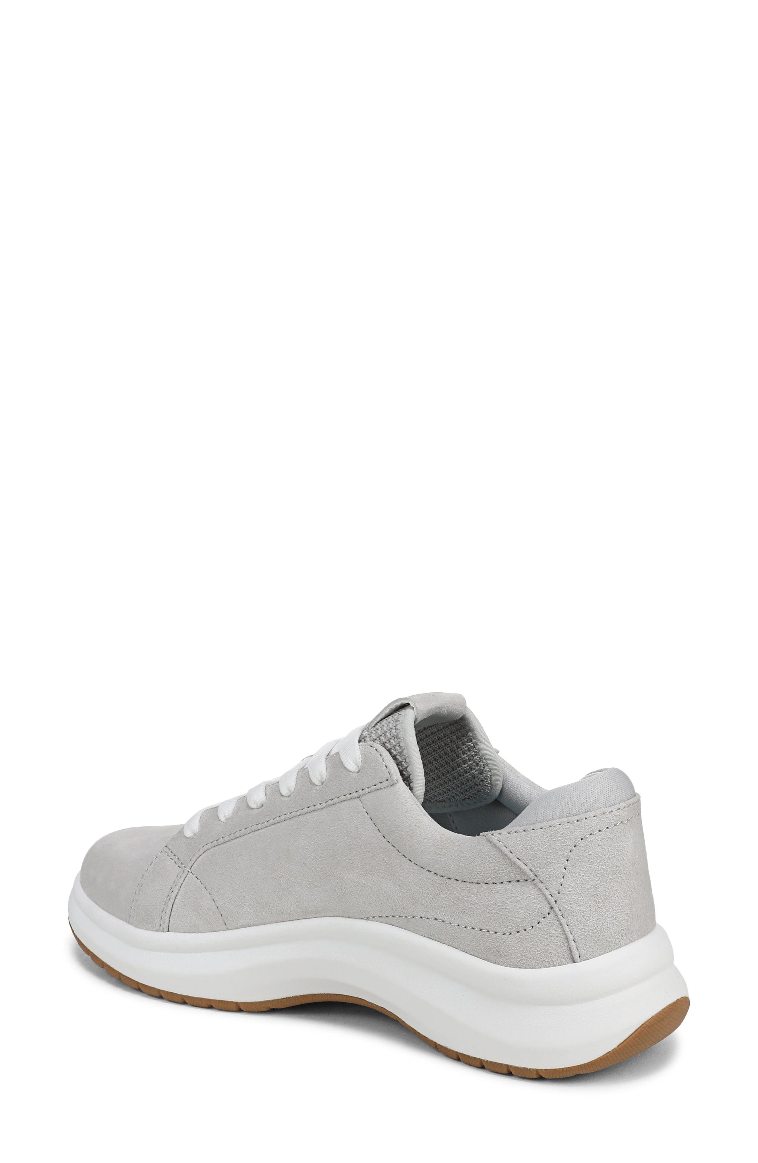 Feel Good Plantar Fasciitis Leather Sneaker (Women) - Wide Width Available, Alternate, color, LIGHT GREY