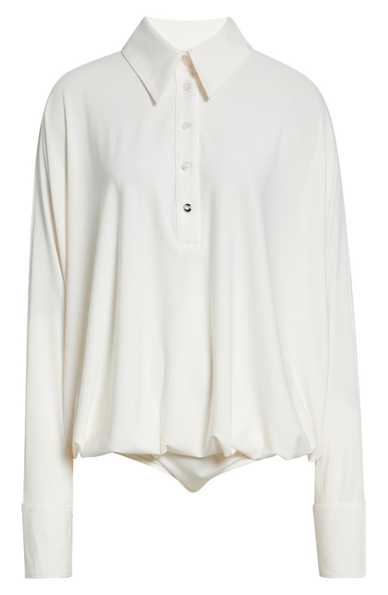 Coperni Oversize Draped Bodysuit, Alternate, color, White
