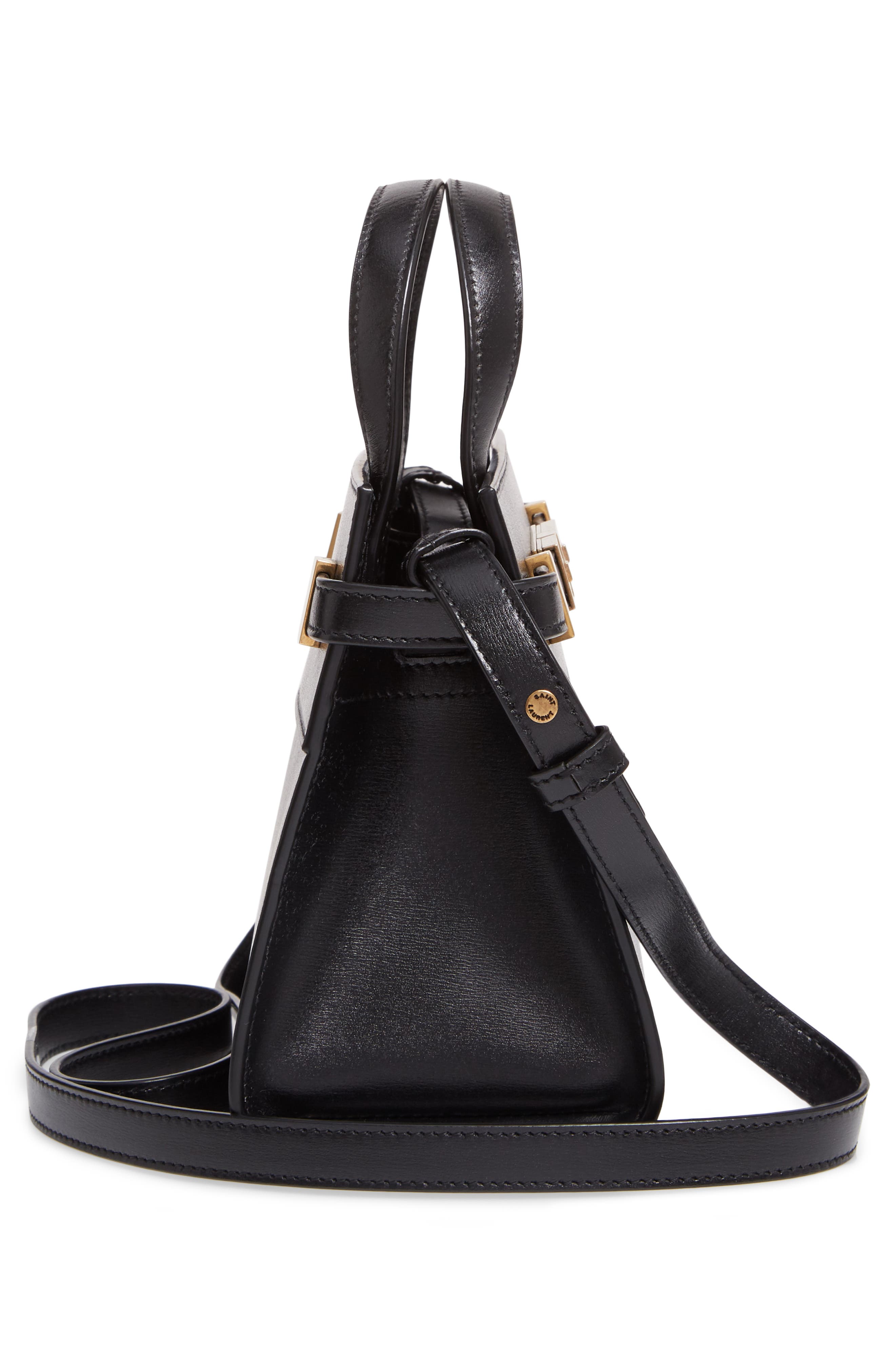 Saint Laurent Nano Manhattan Leather Crossbody Bag, Alternate, color, 