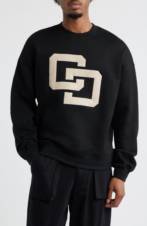 Criminal Damage Leather Appliqué Logo Sweatshirt