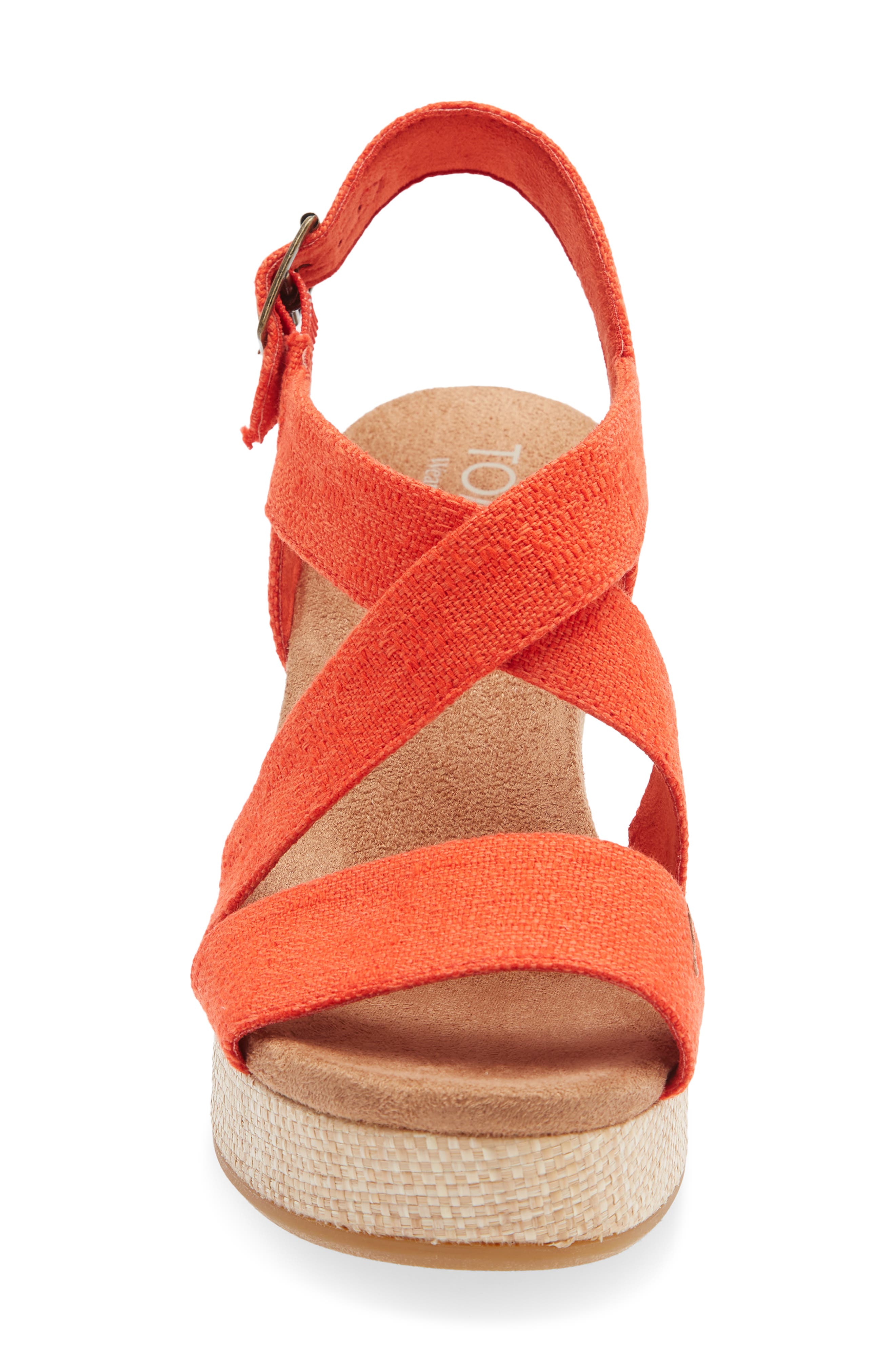 TOMS Alondra Wedge Sandal, Alternate, color, Red