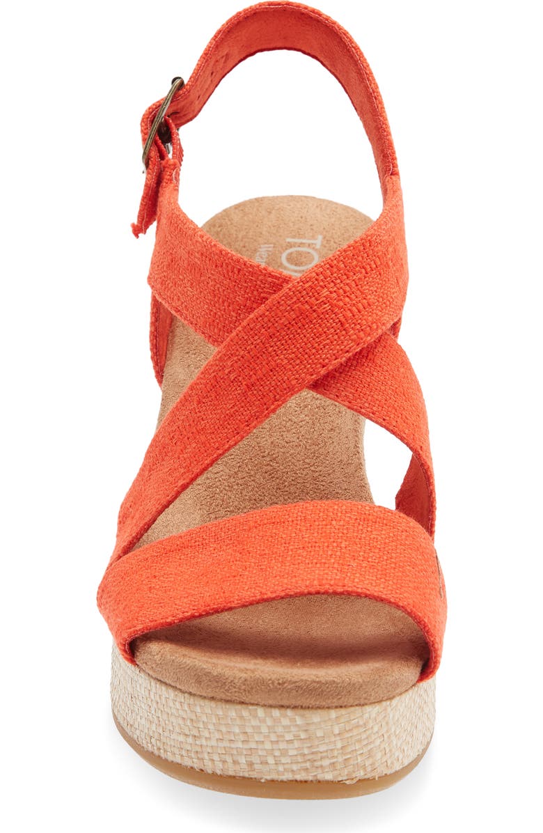 TOMS Alondra Wedge Sandal, Alternate, color, Red