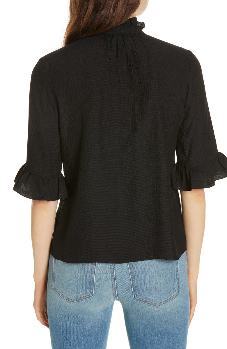 Rebecca Taylor Silk Ruffle Top, Alternate, color, 