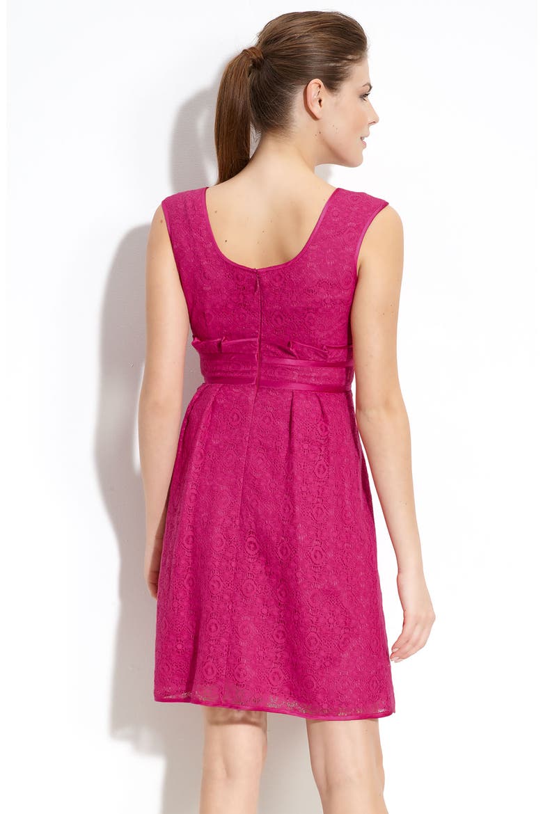 Eyelet Overlay Dress, Alternate, color, HIBISCUS