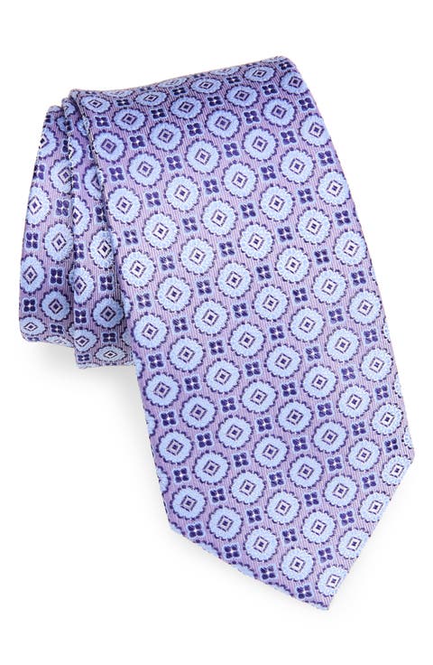 Medallion Jacquard Silk Tie